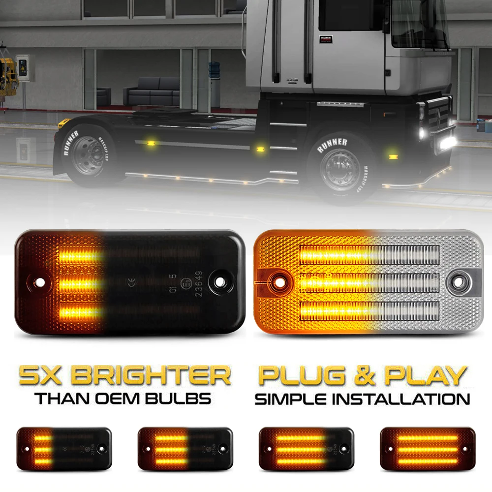 Indicatore Di Direzione Laterale Dinamico A Led Per Iveco Daily Eurostar Eurotech Stralis Eurotrakke Man F 2000 Daf Lf 45 55 Cf 65 75 85 95 Xf 105