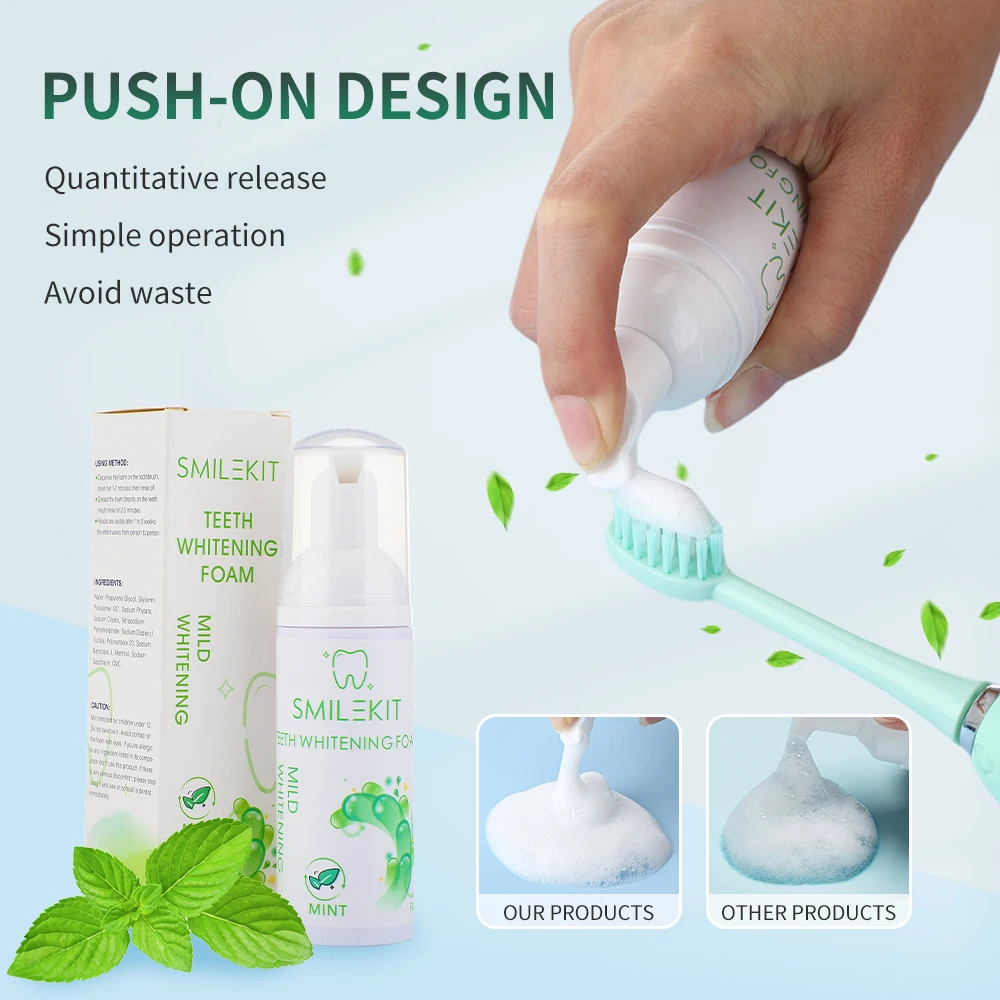 Sdotter Smilekit New Teeth Whitening Mousse Dentifricio Fresh Shining Bad Breath Pulizia Dei Denti Pulizia Dei Denti Strumenti Dentali