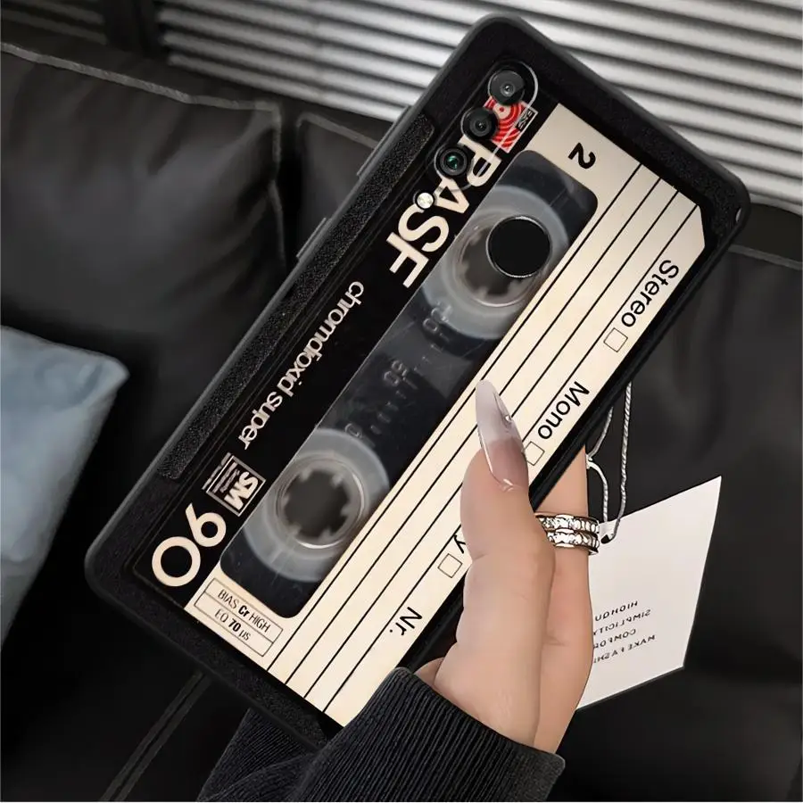 Vintage Cassette Tape Black Soft Shell Case