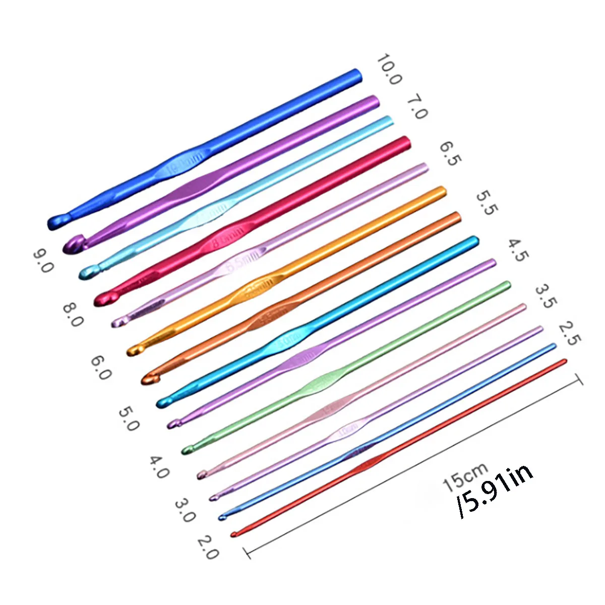 8pcs Metal Handle Crochet Hook Colorful Aluminum Knitting Needles Single Head For Crochet Knitting Yarn Crafts DIY Apparel For crochet hooks crochet needles