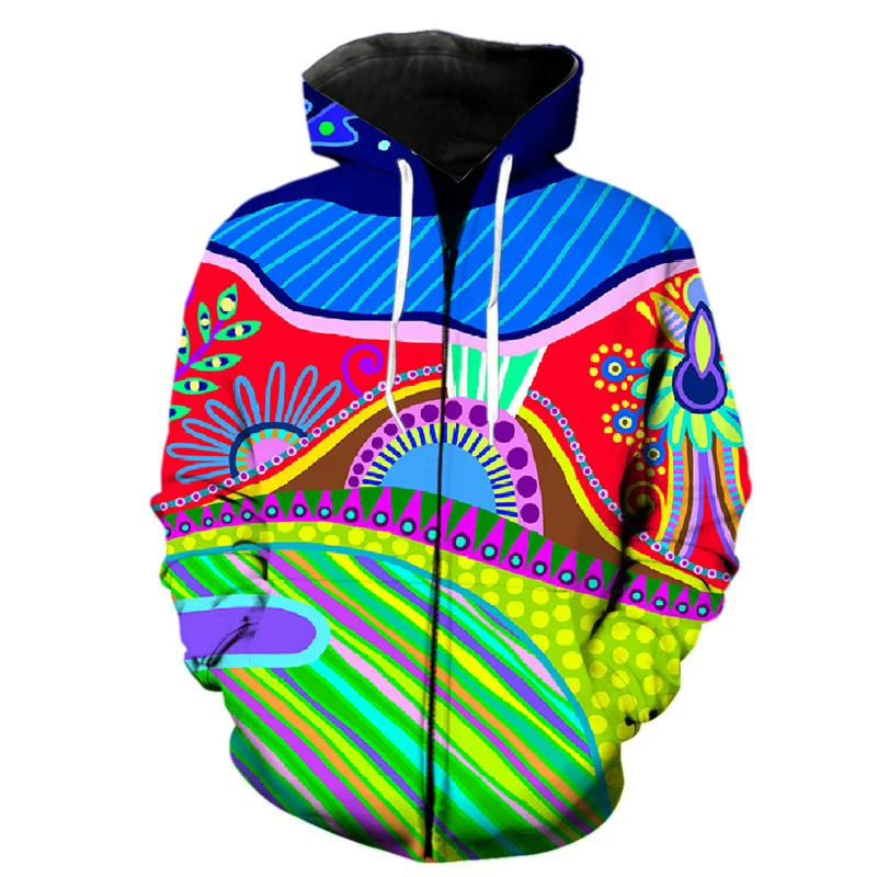 thumbnail image 1 of Sudadera con capucha abstracta con estampado 3D para hombre, sudaderas con gráficos de pintura artística, sudaderas casuales de gran tamaño con capucha, suéteres holgados con cremallera, 1 of 5