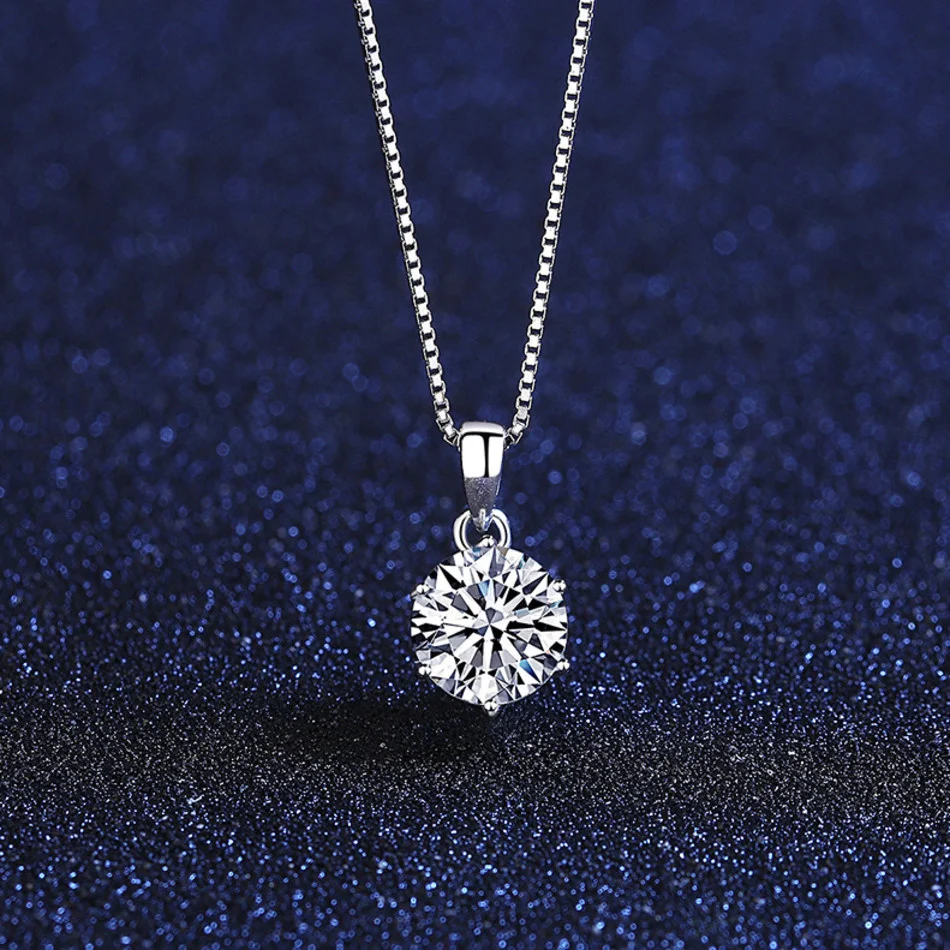 Tancise Collana con ciondolo in vera moissanite da 1 ct per donna Gioielli da sposa in argento sterling di alta qualità_voghion.com