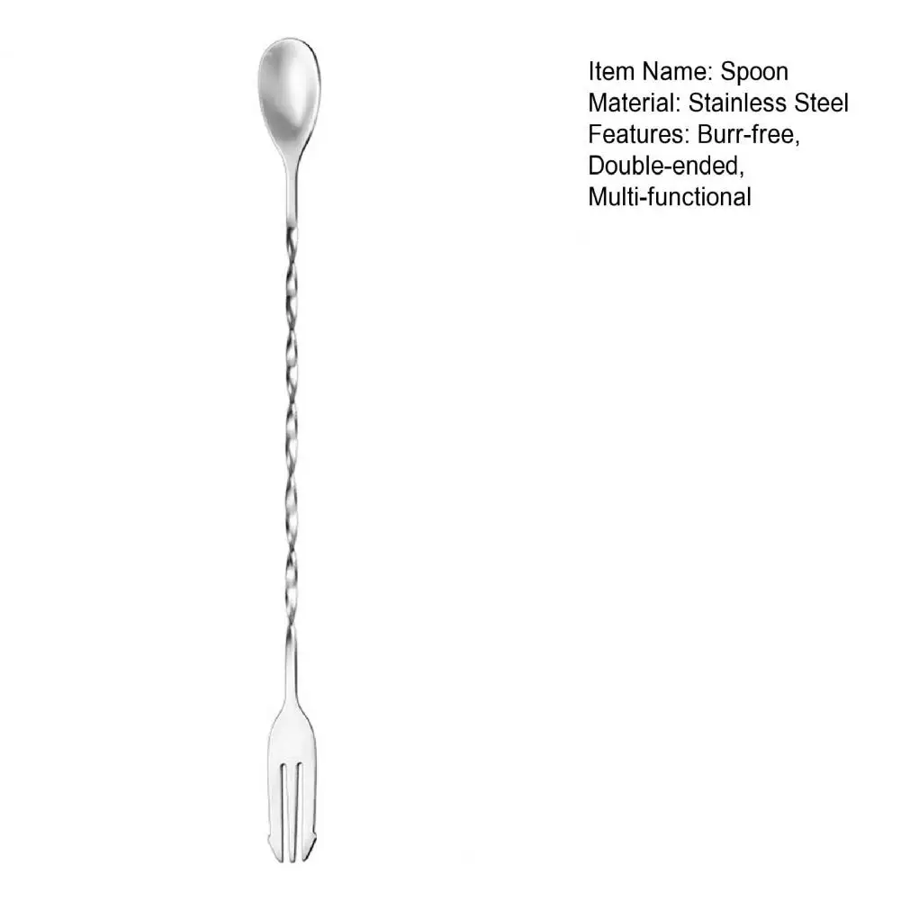 Stainless Steel Cocktail Mixing Spoons Bar Spoon Long Stirring Spoon Drink Stirrers for Tea Coffee Ice Cream Juice