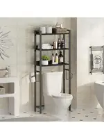 Over The Toilet Storage Rack 3 Tier Bathroom Organizer Over Toilet Freestanding Space Saver Toilet Stand with 2 Hooks Ba 1