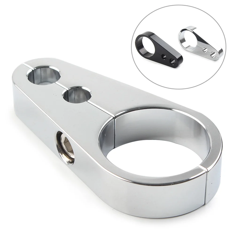 

Зажим для троса сцепления тормоза мотоцикла, зажим для Мотоциклов Harley Davidson с рулем 1-1/4 дюйма, черный/хром