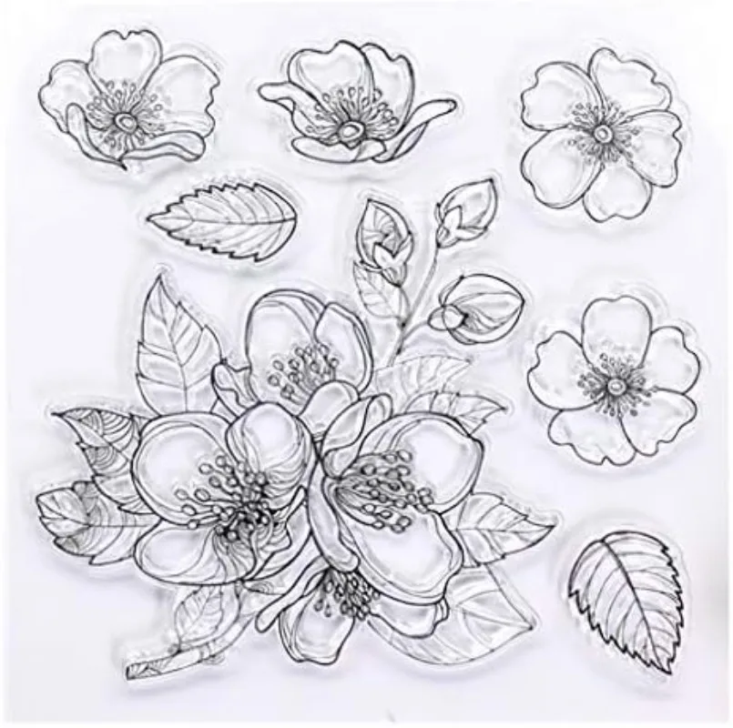 Flowers Clear Stamps for Card Making Decoration and DIY Scrapbooking clear stamps clear rubber stamps