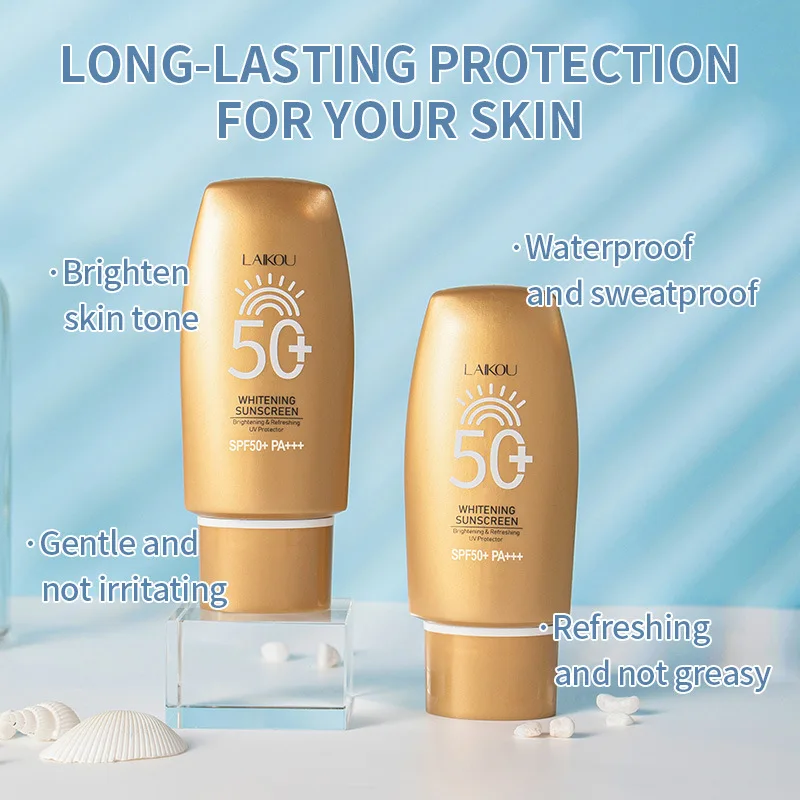 LAIKOU Whitening Facial Sunscreen SPF50+ UV Protective Sun Cream Moisturizing Skin Body Sunscreens Anti Sun Face Protection 50g 2