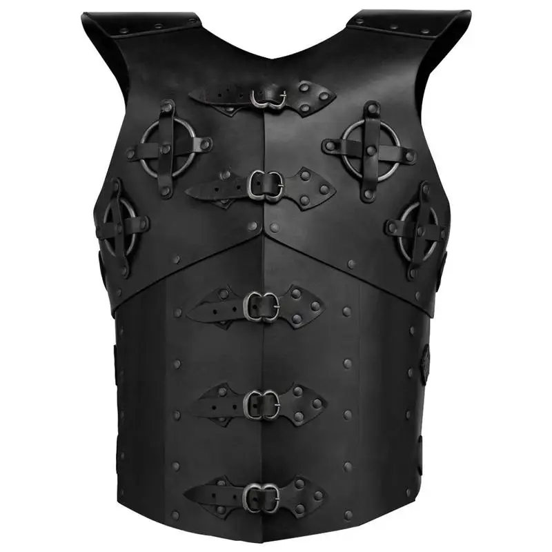 

Warrior Chest Armor Leather Medieval Armor Rivet Buckle Warrior Armor Vest Costume Breast Plate Cosplay Party For Men Women