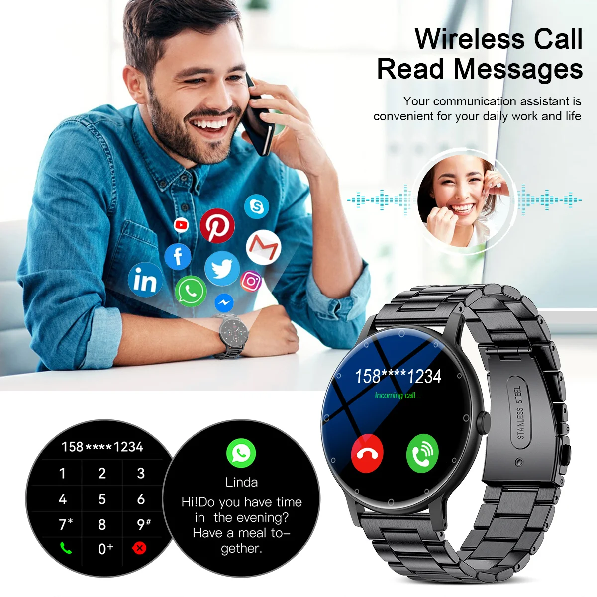 LIGE New Bluetooth Call Smart Watch and Fitness Tracker 2