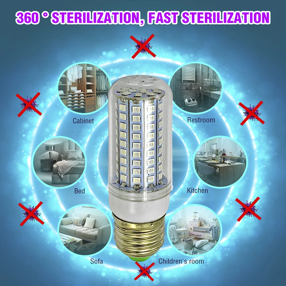 Germicidal Lamp UVC E27 LED UV Disinfection Sterilizer Sanitizer Light for Hospital Home Indoor Killing Bacterial Corn Bulb uv disinfection lamp uv sterilization lamp