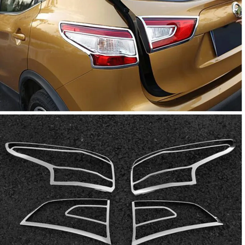 

ABS Chrome rear Light Lamp Cover Trim Light Cover For 2014-2016 Nissan Qashqai J11 car Styling Accessories