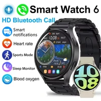 2025 New Women's Men Smart Watch 6 Bluetooth Calling Healthy Monitor Alarm Sports Round Smartwatch Waterproof Message Note Band