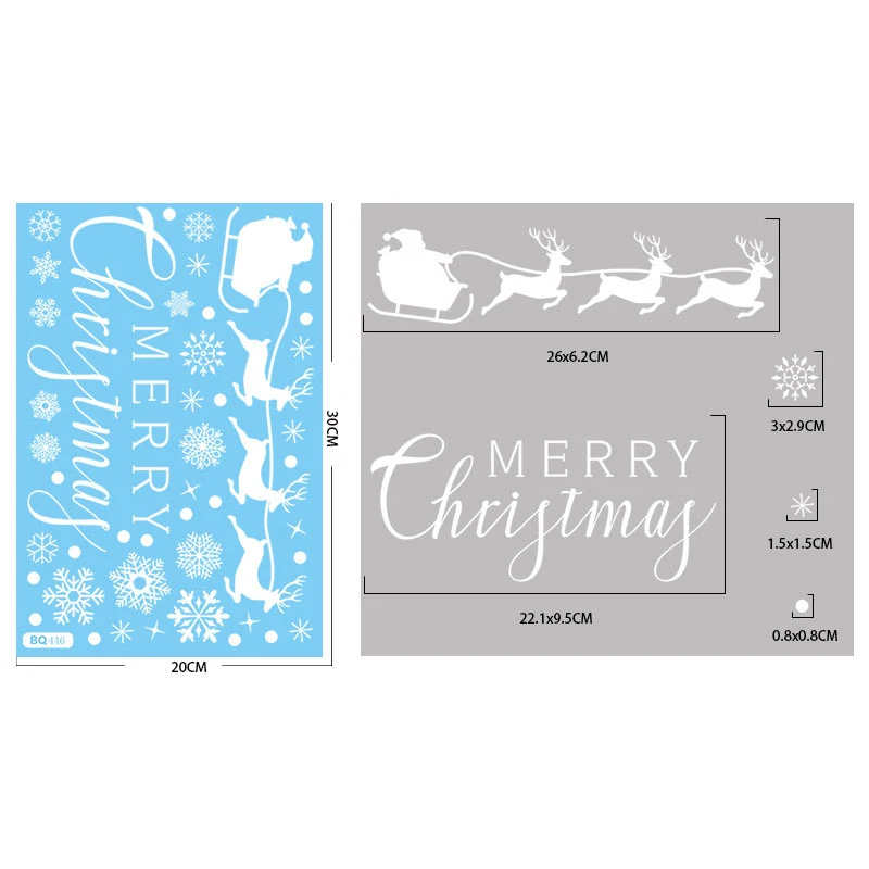 Christmas Winter Wall Stickers Snowflake Tree Branch Hummingbird Window Glass Sticker Merry Christmas Decor Happy New Year