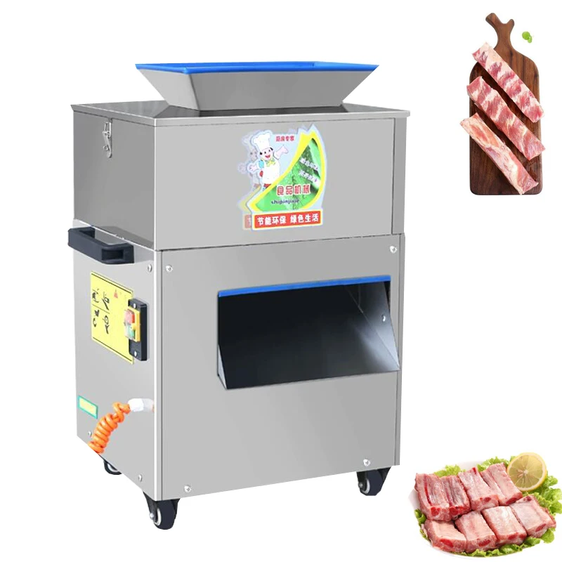 

Industry Meat Slicer Meat Strip Cutter Machine 300/KG/H Meat Cuttre Machine Frozen Fresh Meat Fish Cubes Cutting machine