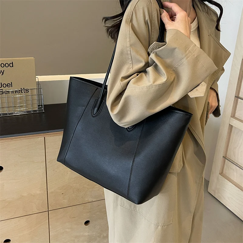 Sewing Thread Simplicity Pu Ladies Tote Bags Zipper Commuting Shoulder Bags for Women 2024 Hot Sale Casual Free Shipping