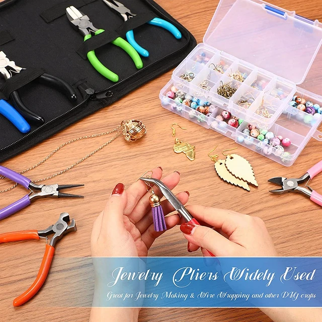4 Pcs Jewelry Making Tools Kit Jewelry Pliers With Needle Nose Pliers For  Crafts Wire Wrapping Jewe