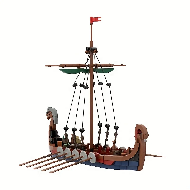 Moc mittelalter liches vikinged Schiff 463 pcs Ozean Abenteuer Navigation Boot Bausteine Bildung Kind Ziegel Spielzeug Anzug Erwachsenen Geschenk