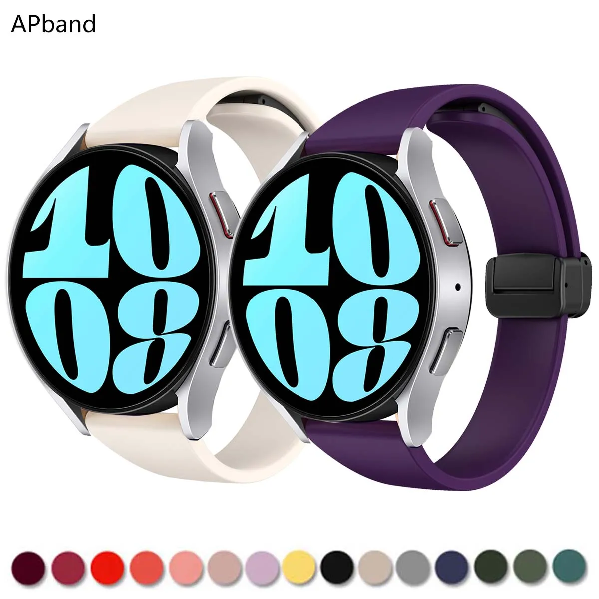 

Ремешок силиконовый для Samsung Galaxy Watch 6 4 Classic 5 Pro, тонкий браслет с магнитной застежкой для Galaxy Watch 4, 40 мм 44 мм 43 мм 47 мм 45 мм 46 мм