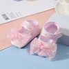 Girls Baby Spring Summer New Walking Shoes Soft Soles Thin Princess Infant Cotton Floor Shoes Sequins Bow Newborn First Walkers 2