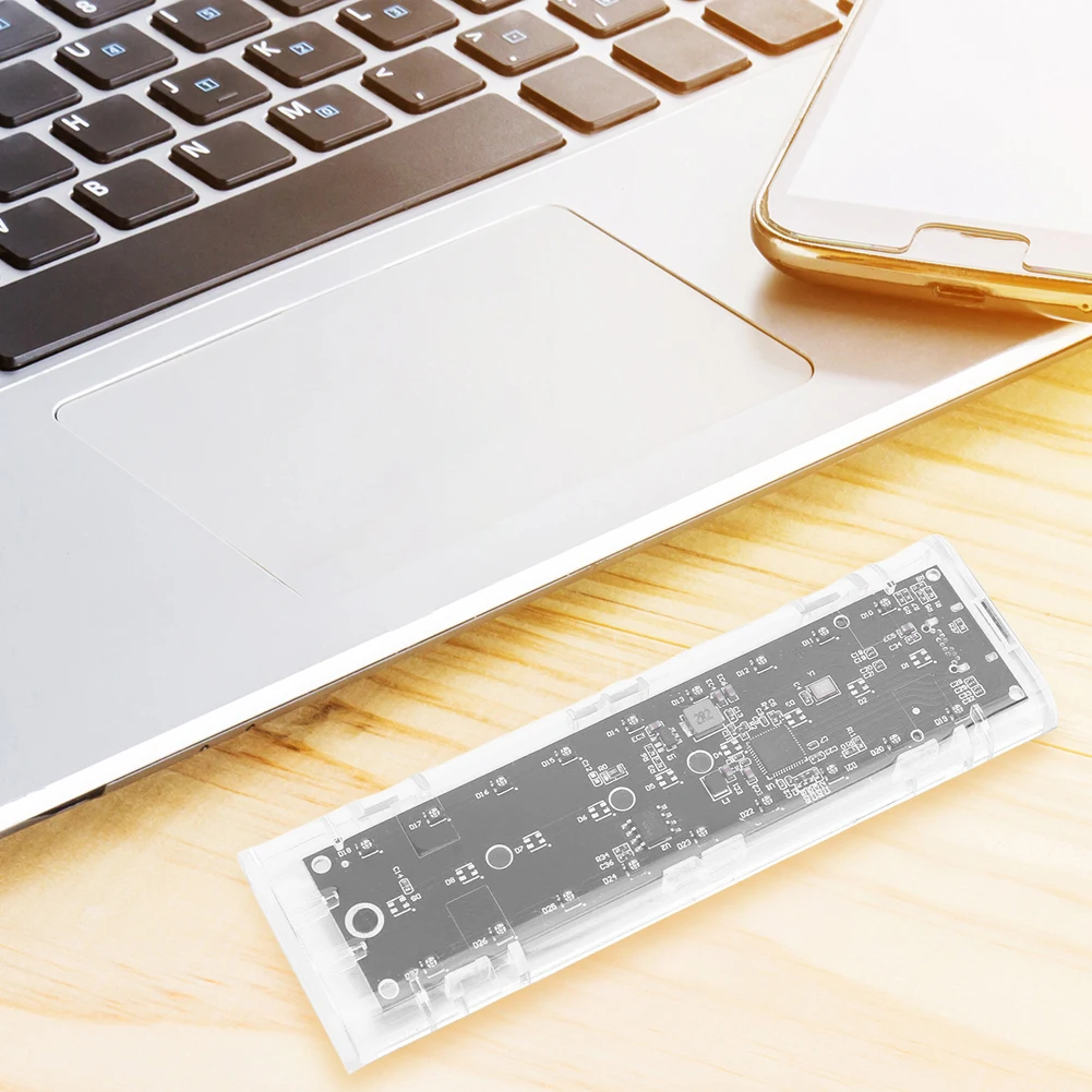 

M.2 NGFF SATA Transparent SSD External Enclosure B-Key B +M Key Solid State Disk Box Tool-free for 22230 2242 2260 2280mm SSD