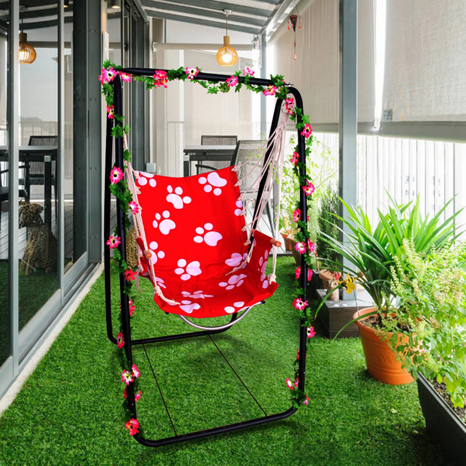 Hammock Stand Heavy Duty Metal Hammock Frame Capacity Fits Hammocks Hammock Rack Strong Load Bearing Anti-deformed Hammock Chair 3