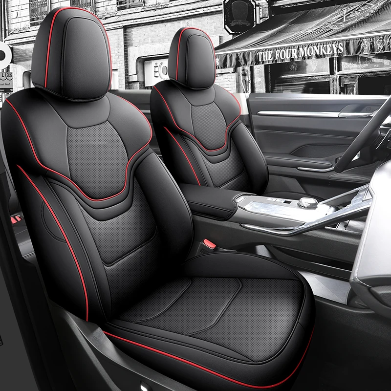 2021-2023 Haval H6 용 맞춤형 카시트 커버, 전면 및 후면 풀 세트, 인조 가죽