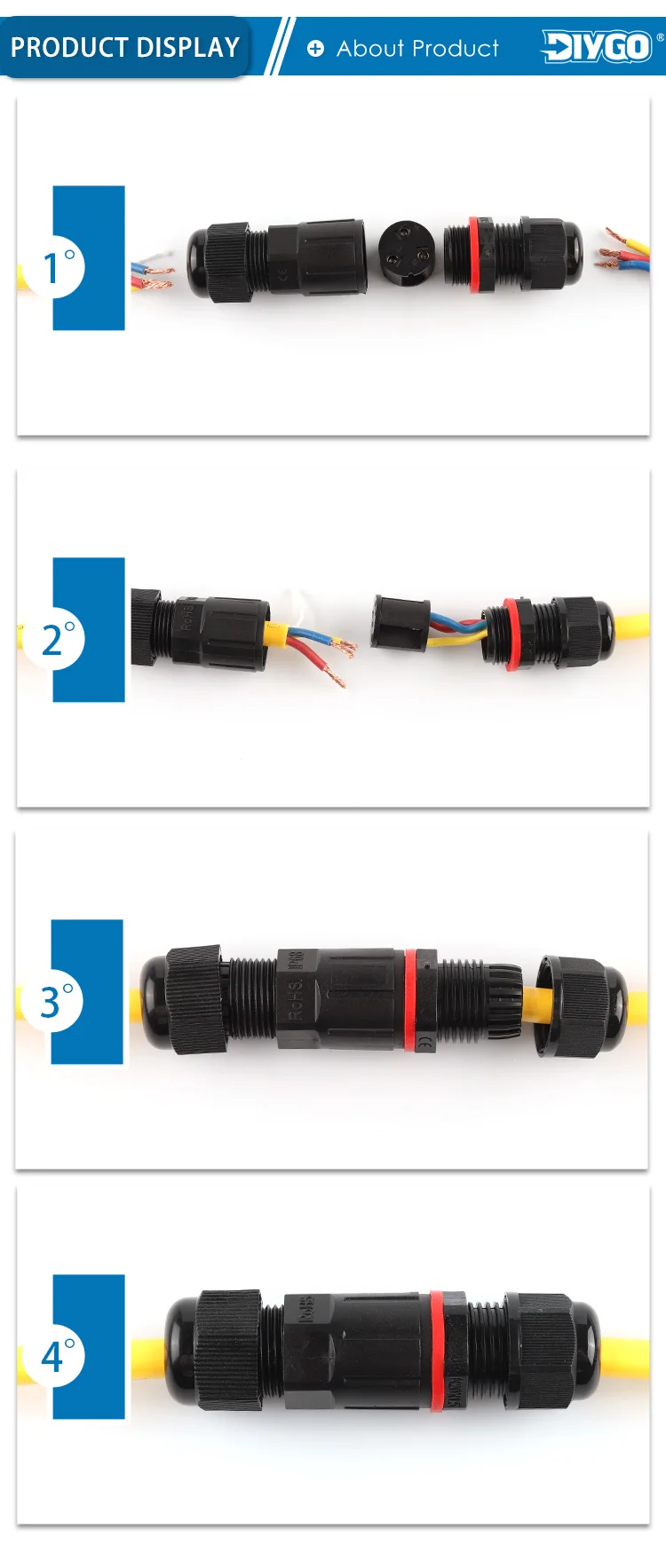 IP68 M25 T-Typ 6–16 mm Kabel, wasserdichter Drahtverbinder, 5-poliger Schraubklemmenblock, T-Stück für elektrische LED-Lichtverbindung, DIY GO – Detail 6