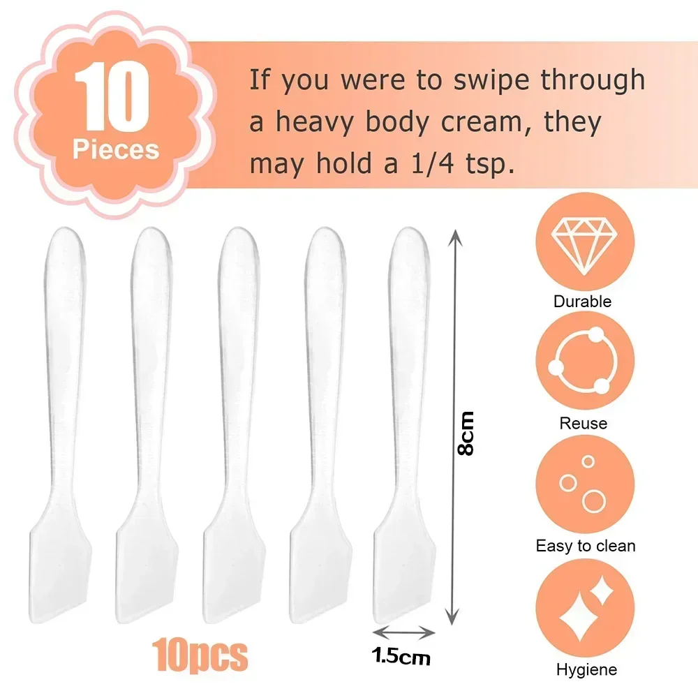 Facial Mask Sticks Cosmetic Spatulas Plastic Face Mask Small Spoon Reuse DIY Face Skin Care Mix Make Up Tools 10 Pcs/Set,makeup tools,makeup mixing tool,beauty supplies