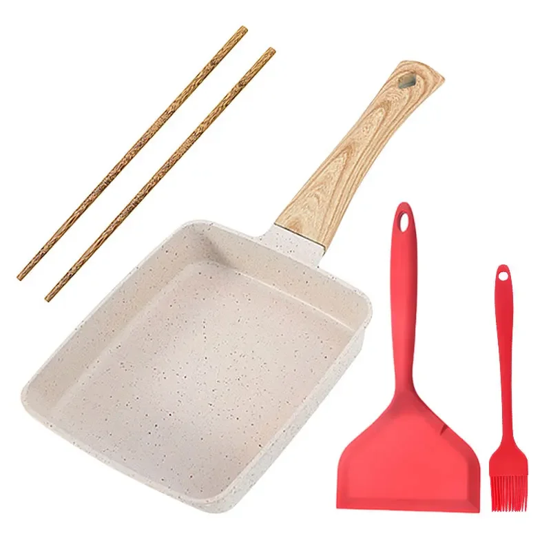 Non-Stick Tamagoyaki Omelette Frying Egg Pan Aluminum Pancake Kitchen Pot Mini Breakfast Make Non-Stick Pan Frying Cookware