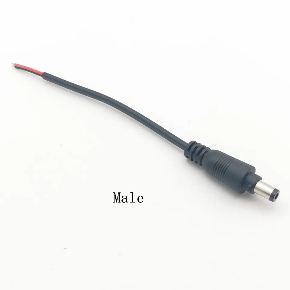 어댑터 DC 커넥터 5.5*2.1mm 흰색 남성/여성 커넥터 5-24V DC 전원 플러그 커넥터 코드 케이블, 흰색/검정색 잠금 장치