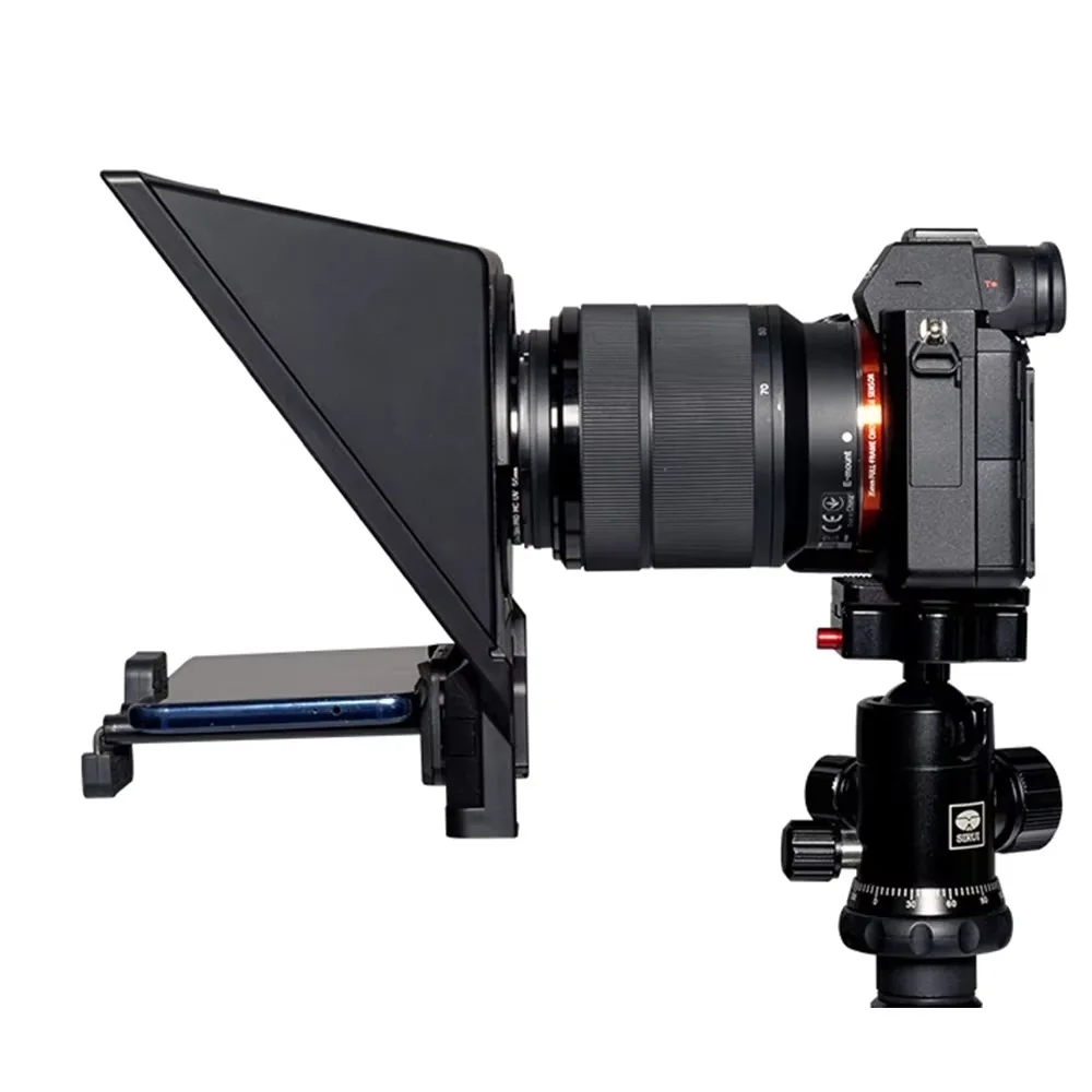 FEELWORLD Portable Mini Inscriber Teleprompter For DSLR Camera Phone Recording TP2A with Remote Control