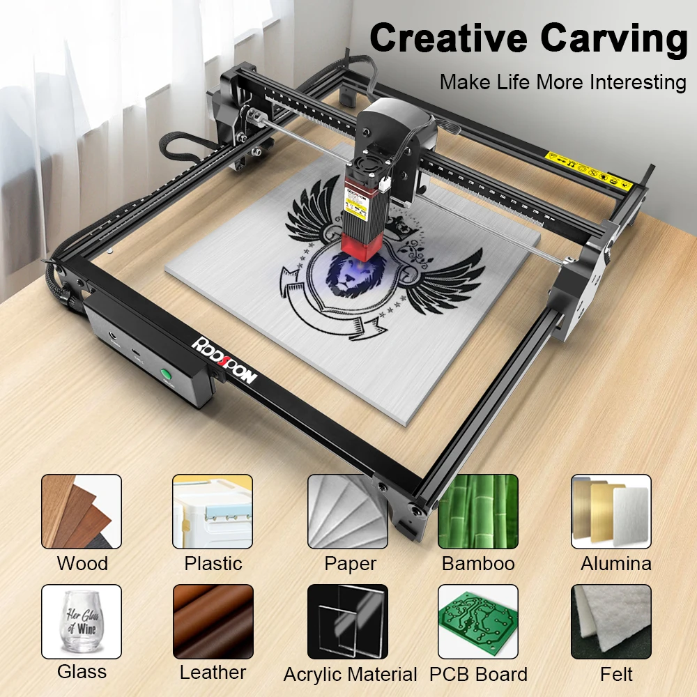 LJGDKJ-Z6-7.0W 2.5W Laser Engraving Machine Woodworking Marking Cutting Machine Area 300X300mm 0.01mm 32-bit Touch Screen Chipse