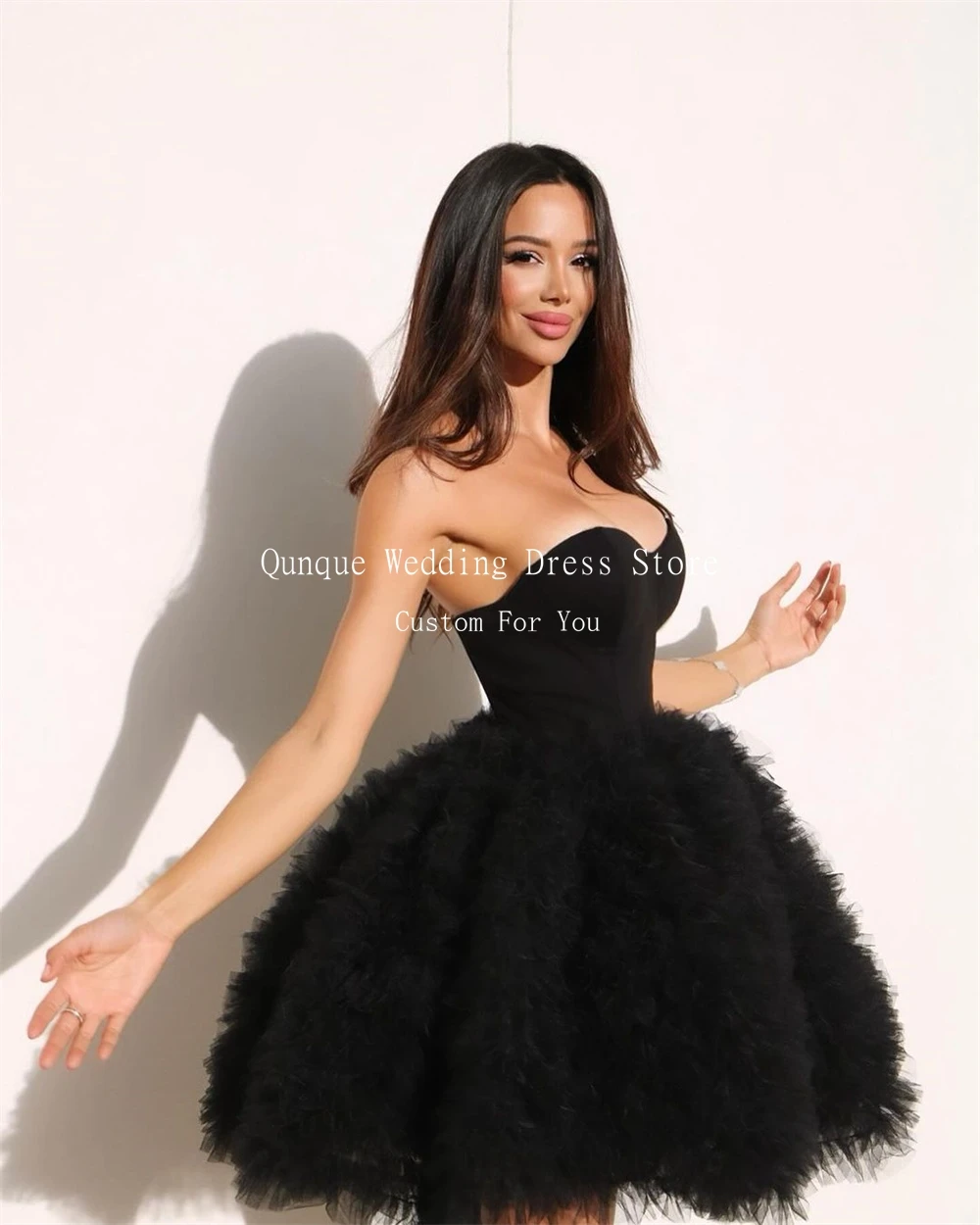 Qunque Short Ball Gown Birthday Party Dress A-line Tulle Luxury Evening Dresses Cocktail Dresses Vestidos De Festa