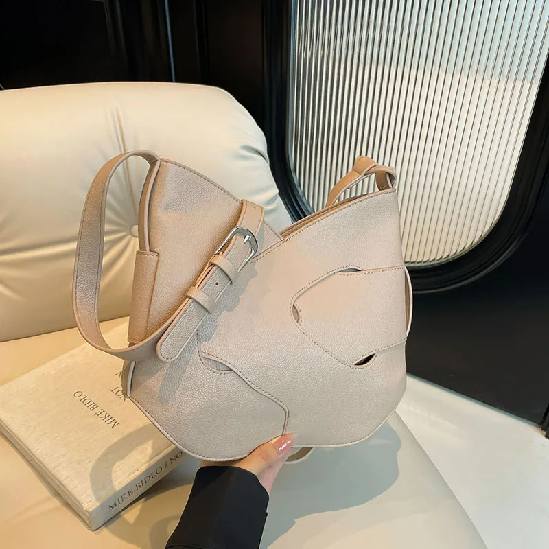 Large Capacity Tote Bag Lady Oblique Shoulder Bag Woven Bag Fashion Casual Single Shoulder Bag Adjustable Shoulder Strap