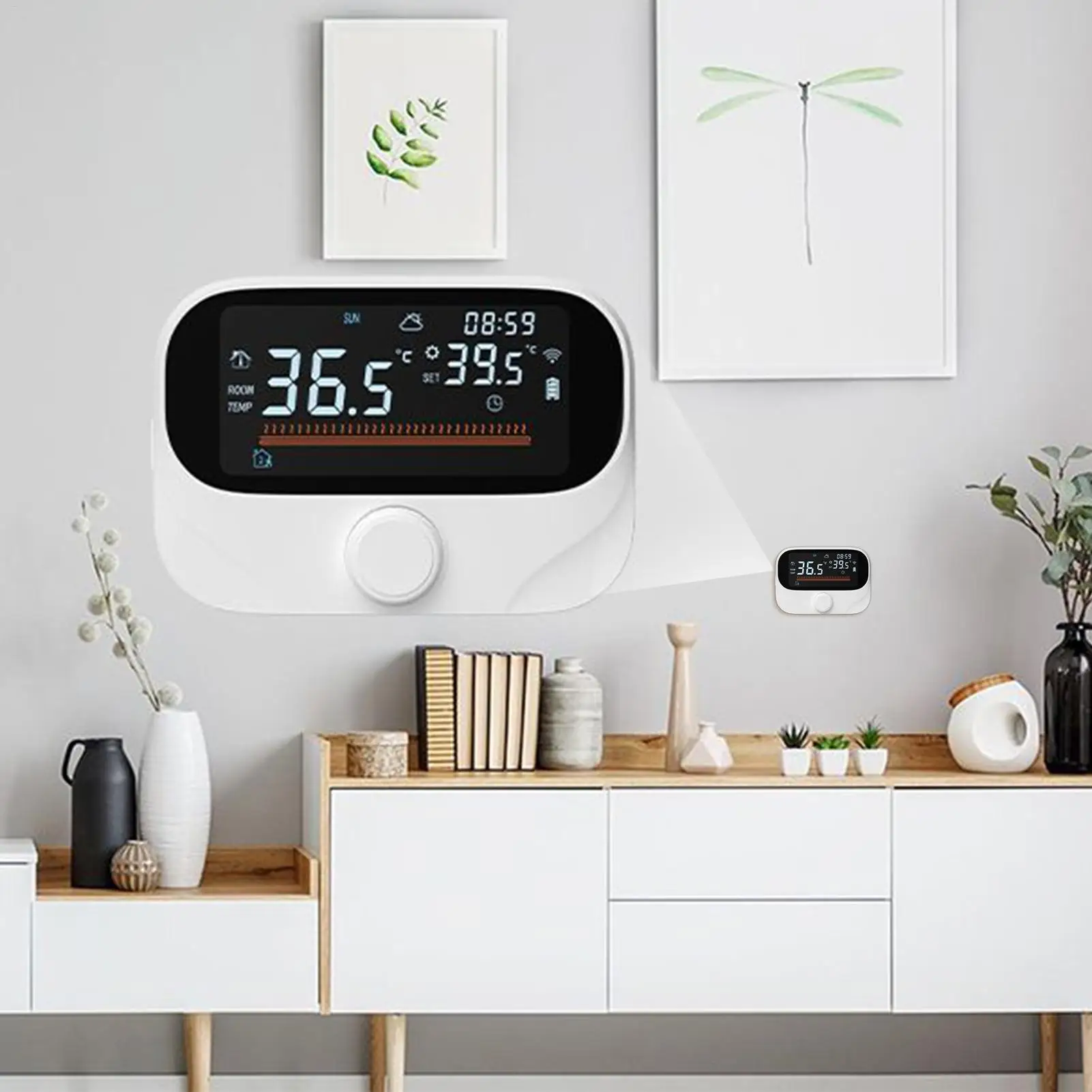 Smart Thermostat 7 Days Programmable Smart Thermostat Heating Temperature Monitor Tool For RV Office Bedroom Home Indoor Boiler