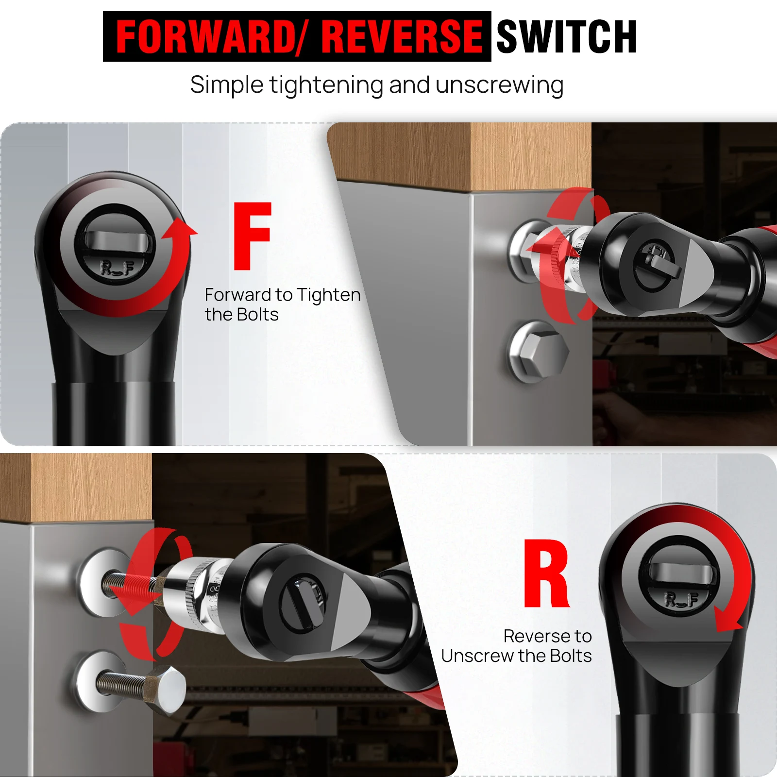 New 3/8 Inch Cordless Electric Wrench 90° Right Angle Ratchet Wrenches 12V Rechargeable Car Repair Tool with 2 Battery 7 Sockets 5