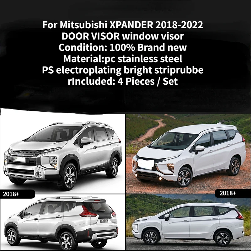 Eather Guard Door Visor Vent Shades Door Visor Vent Shades for Mitsubishi XPANDER-DOOR VISOR Window Accessories