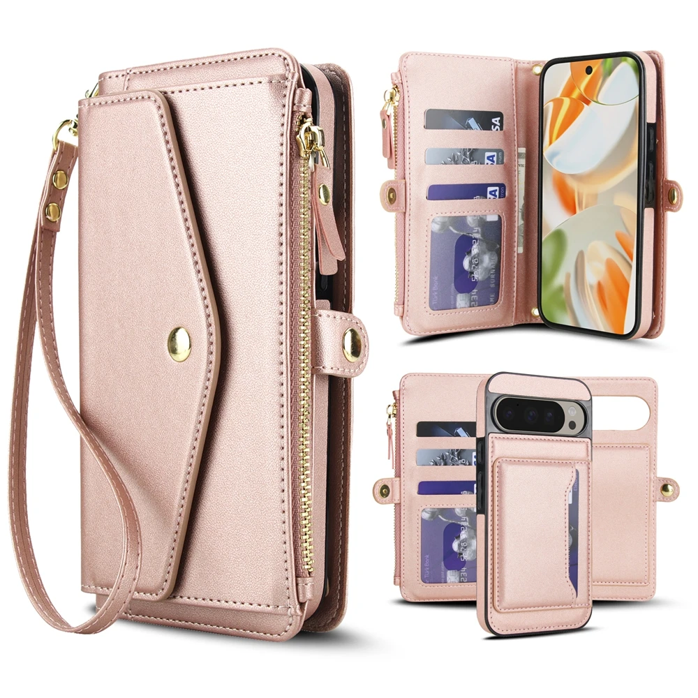 Versatile Crossbody Detachable Wallet Case with Card Slots and Lanyard Purse