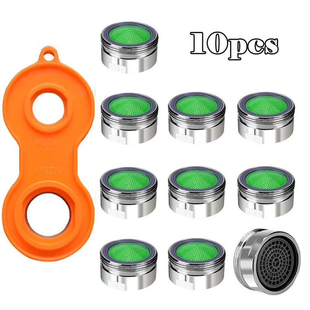 10pc 24mm Faucet Aerator Water Saving Tap Aerator Replaceable Filter Mixed Nozzle M20/M22/M24/M28 For Bathroom Kitchen Faucet