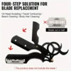 1+10pcs bladStainless Steel Classic Shaving Razor for Thumb Double Edge Haircutting Bald Head Eyebrow Shaping Hairdressing Stand 4