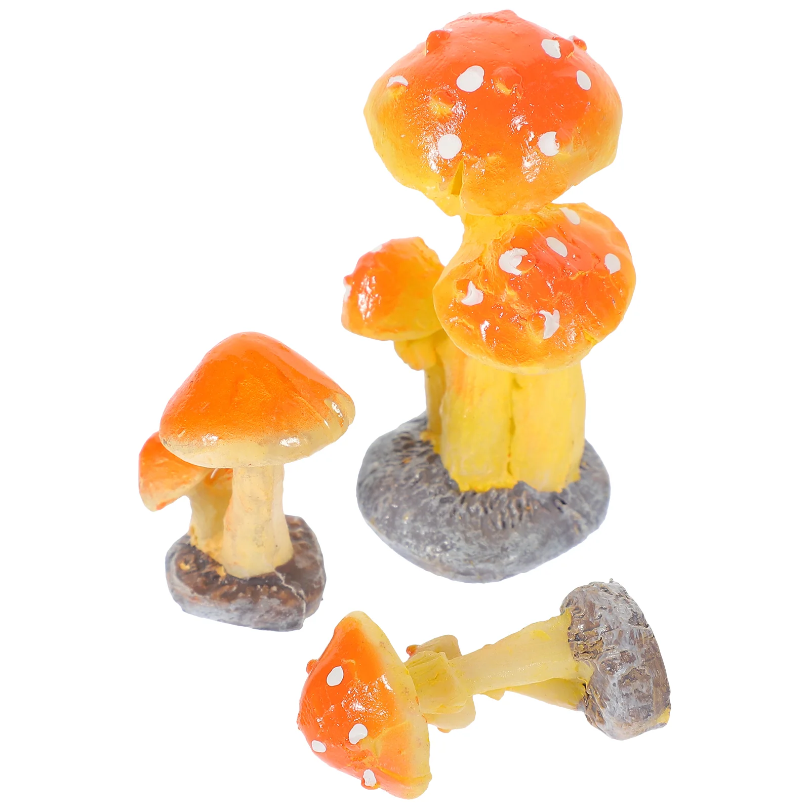 

3 Pcs Mini Mushrooms Venados De Para Interior Decoration Props Household Resin