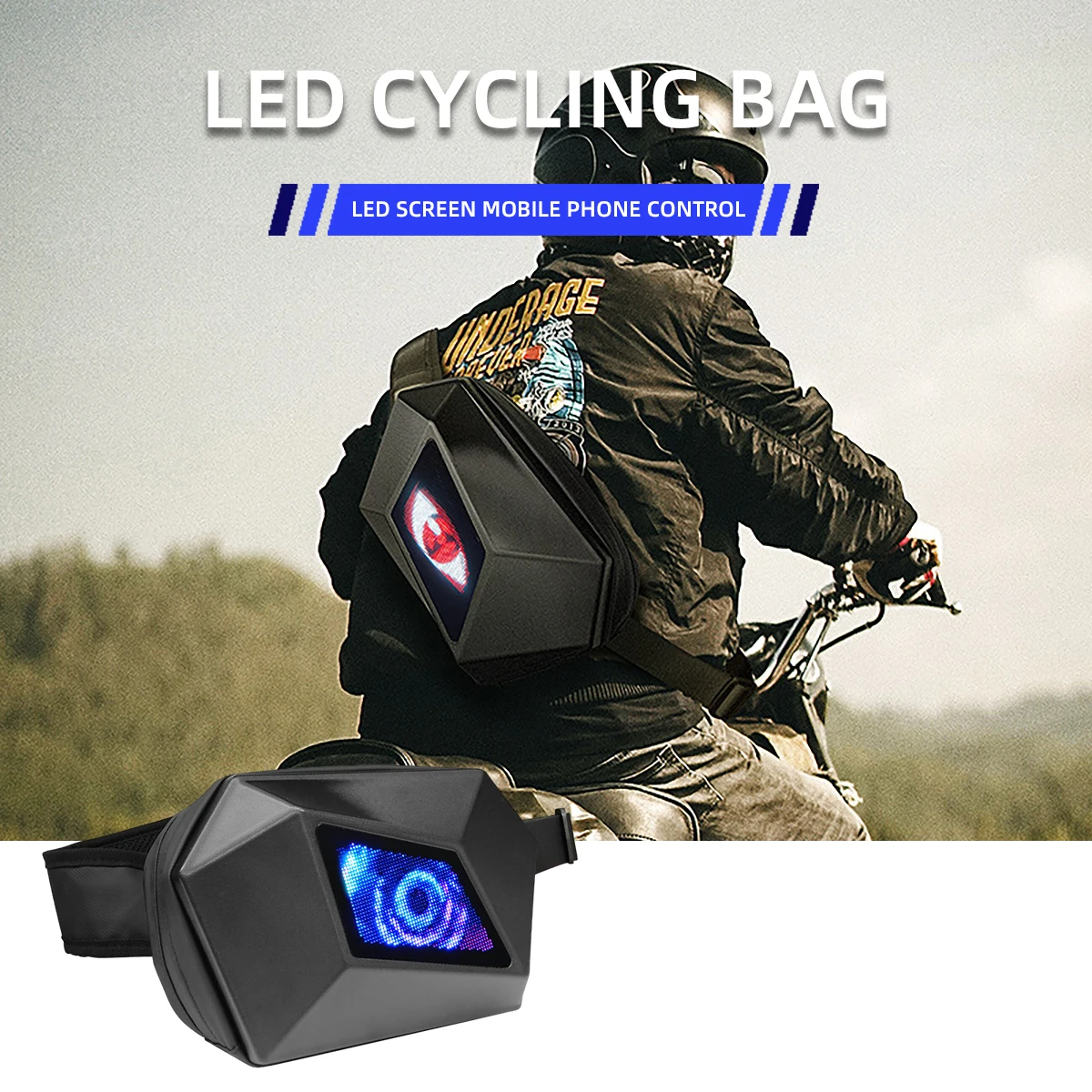 Sac à dos étanche CL® pour homme - sac à dos moto - avec YEUX LED réglables  - EXCL.