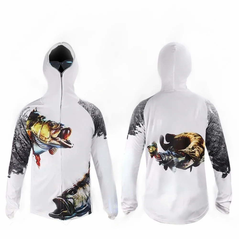Fishing Shirt Jacket Ice Silk Quick Dry Sports Clothing Sun Anti-uv Breathable Fishing Hooded Clothes Fishing Shirt Fishing Clothes