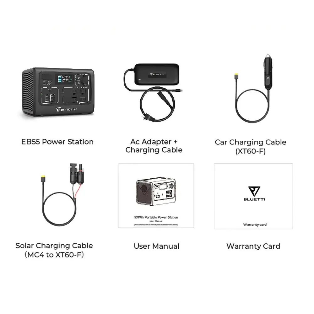 BLUETTI REFURBISHED EB55 700W 537Wh Portable Power Station LiFePO4 Solar Generator Battery Power Supply For Outdoor Camping Fish images - 6