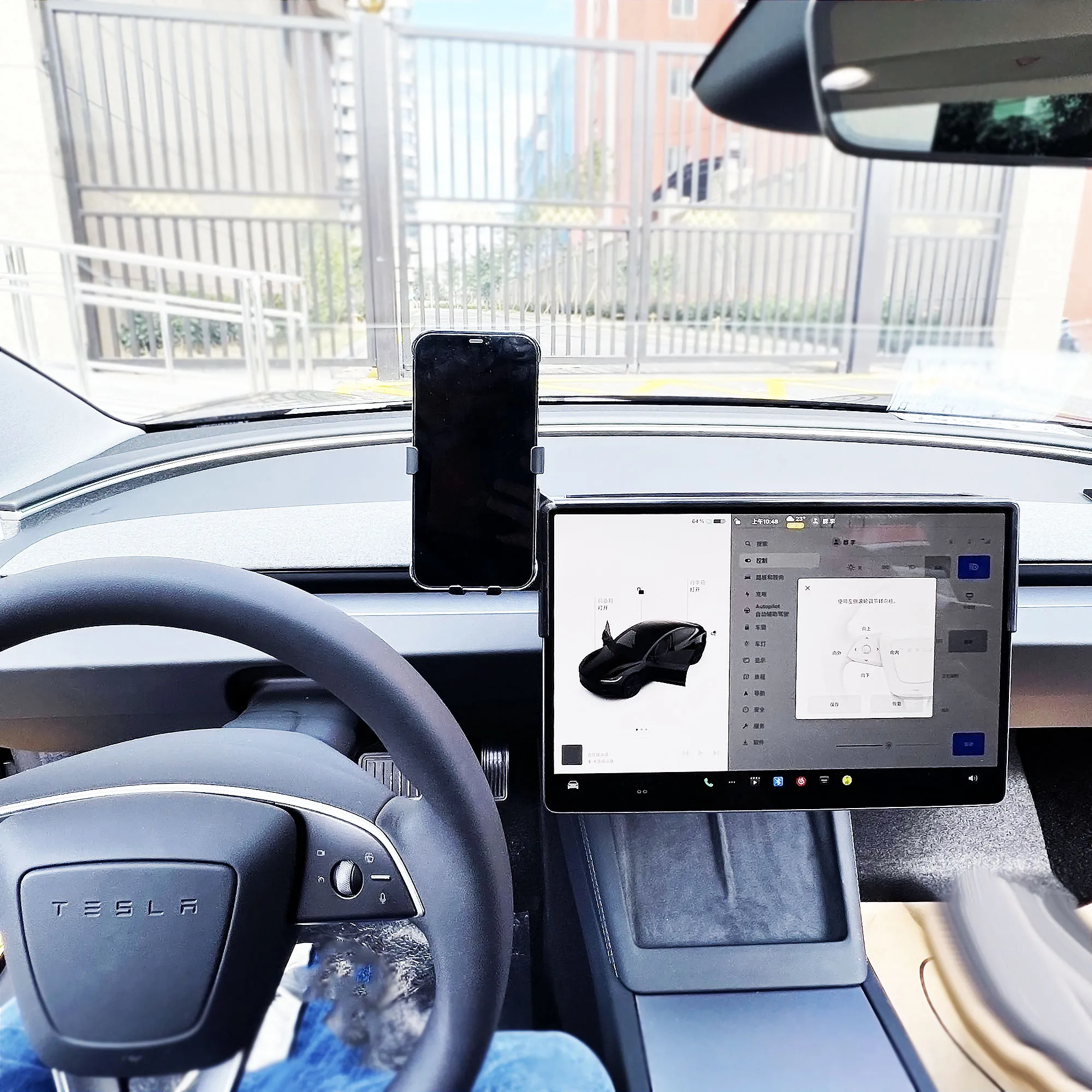 Supporto Per Telefono Per Tesla Model 3 E Y – Si Aggancia Al Display – Colore Nero, Con Adesivo