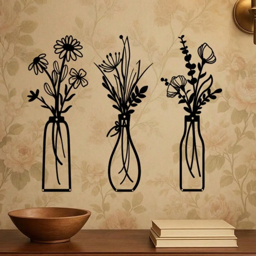 Metal Floral Wall Art, 6