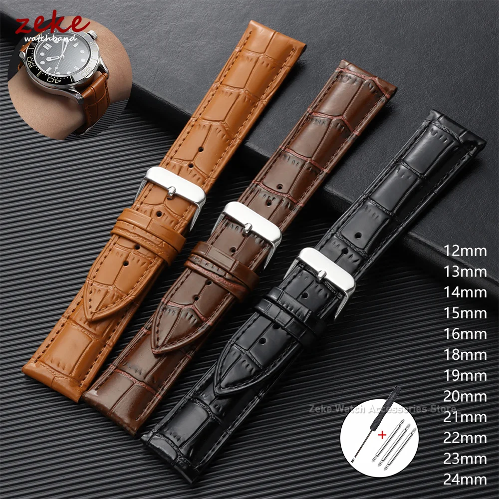 Elegant Leather Watch Band - Universal Slim Strap