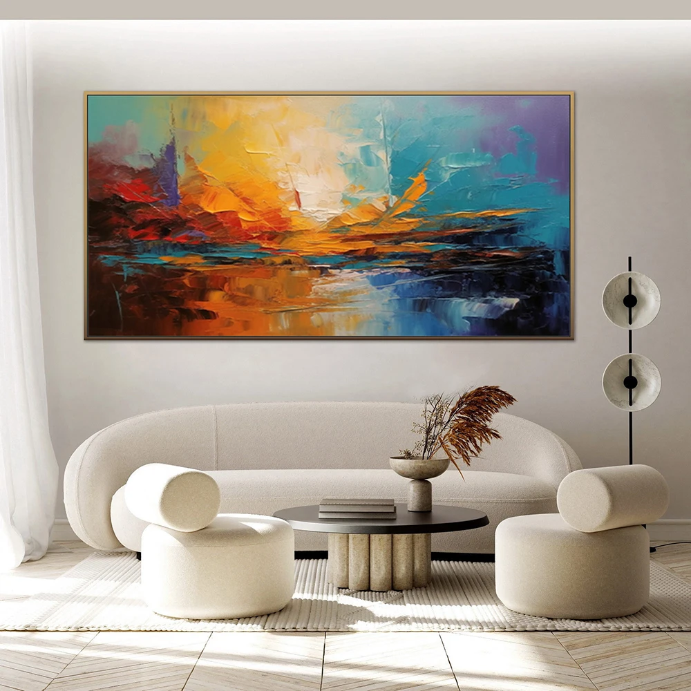 

Hand Painted Oil Painting Large Abstract Colorful Textured Oil Painting on Canvas Living Room Wall Art Office Home Decorative