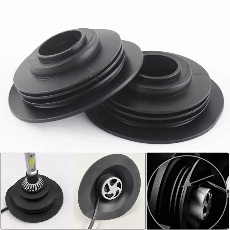 Capa Protetora Para Farol H4 - 2 Peças Em Borracha, 80 Mm, Impermeável E Antipoeira - Hbxdeco