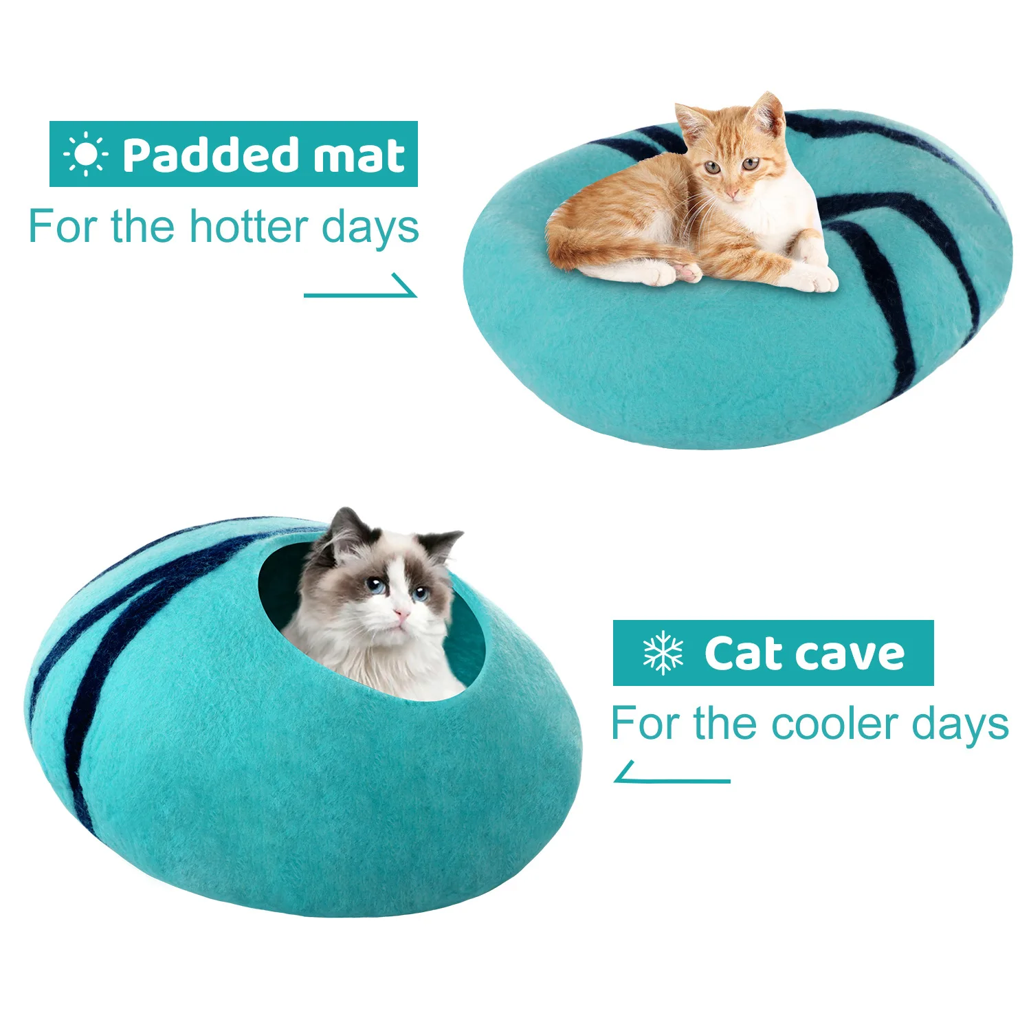 

Handcrafted Wool Pet Nest, Bed for Cats and Kittens, Easily Fold, Twist, Easy to Store, Pet Product Accessories